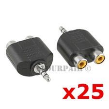 25 Pack Dual RCA Female Jacks
