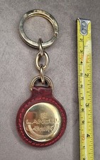 Vintage Lancel  key ring porte clés  metal doré et cuir 