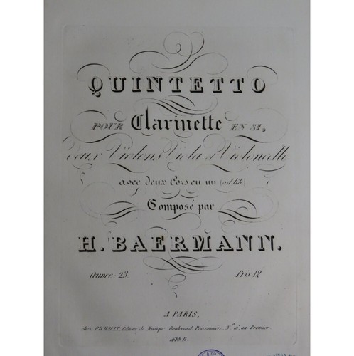 Baermann heinrich quintetto - baermann, op