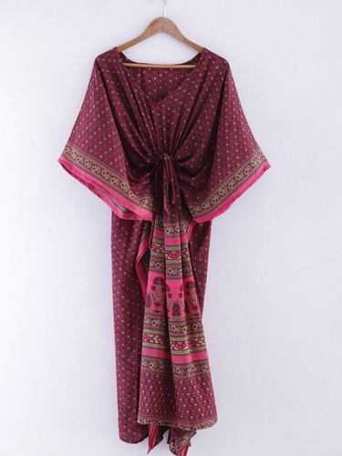 Robe kaftan longue - robe, maroon