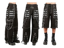 Pantalon tripp gothique fait main : pantalon gris fil punk cyber techwear