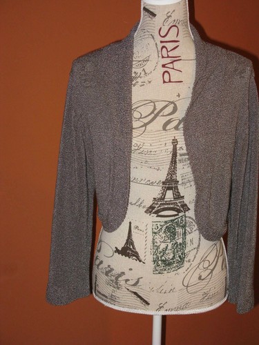 Veste boléro gris métallique - veste,