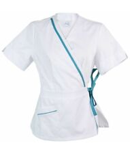 ROBUR Blouse tunique medicale femme MANEA MC blanc/turquoise Taille 4 / XL 