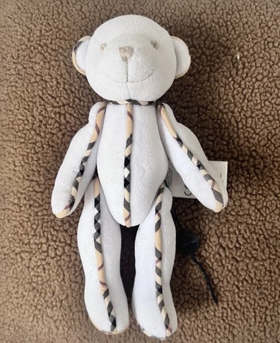Peluche ours blanc tartan - peluche,