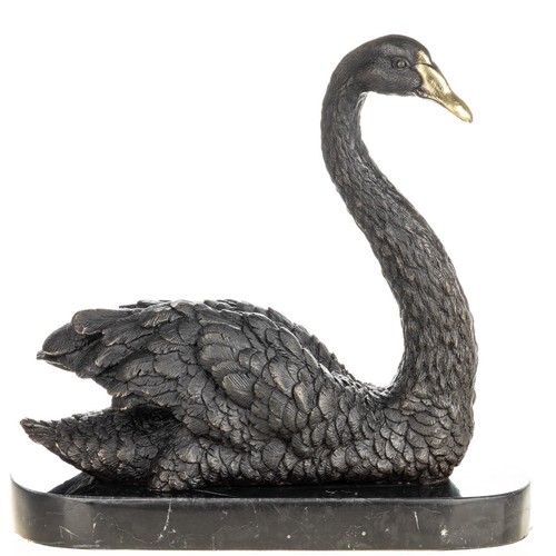 Sculpture cygne bronze art - sculpture, en