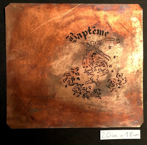 Pochoir ancien baptême - ancien, avec