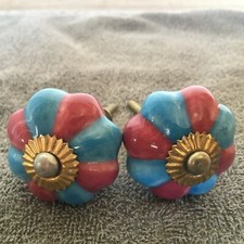 BOUTONS DE TIROIR /PORTES EN FAIENCE - lot de 2