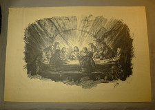 Jules Chadel, lithographie originale "La Cène", 1937 !!!