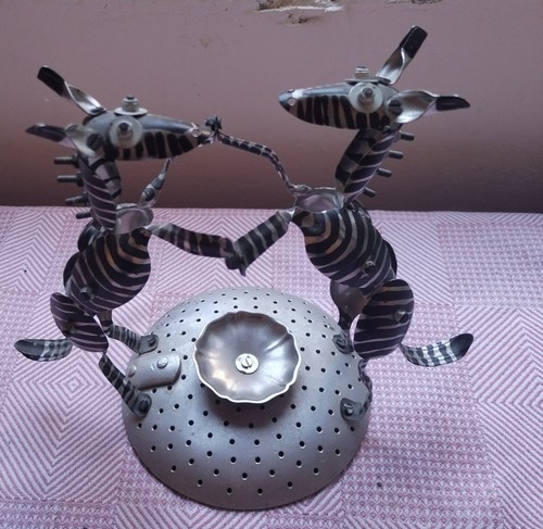 Sculpture animaux zèbres - zèbres, en