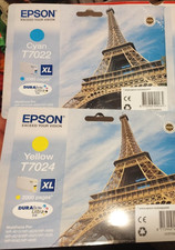 Lot de 2 Cartouches d'encre XL Epson YELLOW T7024   bleu T7022