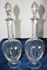 PAIRE CARAFES Cristal Taillé