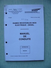 2000 SNCF Manuel de conduite Rames réversibles inox  électrique diesel Obsolète