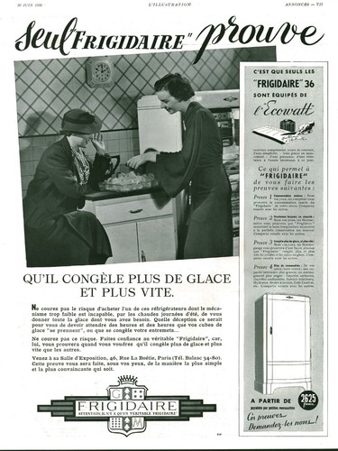Publicité ancienne frigidaire - publicité,