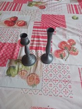 Bougeoir ancien en étain – style vintage – déco élégante – objet authentique