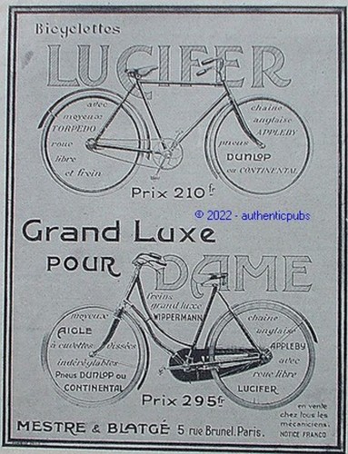 Publicite lucifer bicyclette - publicite,