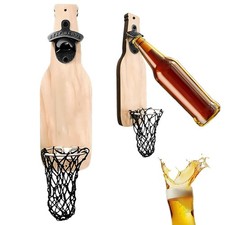 Décapsuleur mural en bois