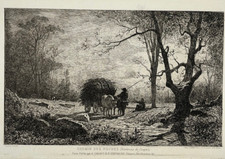 Chemin des Roches GRAVURE Eau Forte ADOLPHE APPIAN Environs Creys XX°