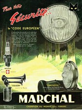 publicité Advertising 1021 1958  Marchal code européen bougie  fulgor fantastic