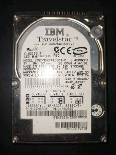Disque dur ide - 2.5", go