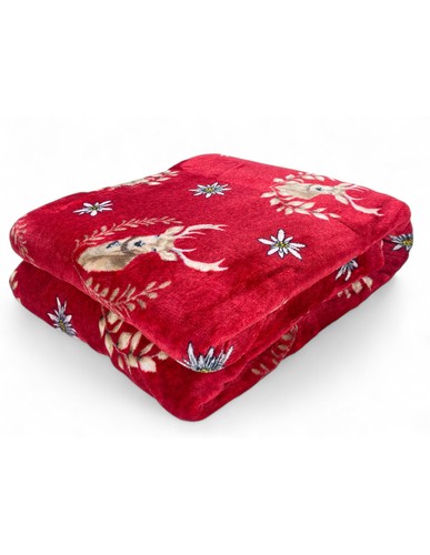 Plaid sherpa cerf rouge - rouge, –
