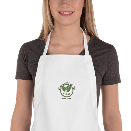 Vegan embroidered apron - embroidered,