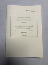 Remorque Militaire Bantam Willys Jeep M201 1/4 Ton TM 10-1230