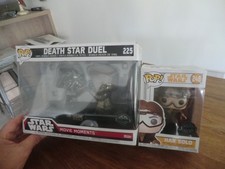 3 Figurines pop star wars duel de l'étoile noire dark vador vs jedi + han solo