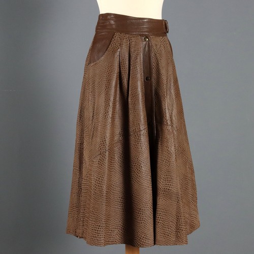 Jupe vintage cuir - jupe, marron