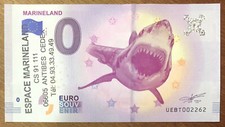 2019 MARINELAND REQUIN + TAMPON BILLET 0 EURO SOUVENIR BANKNOTE PAPER MONEY