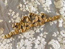 Antique French Hand Carved Wooden Bow Topped Finial Mirror Closet Top c1890