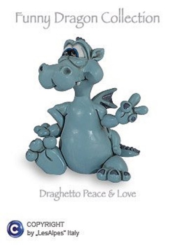 Figurine dragon peace love - figurine,