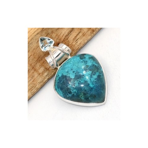 Pendentif shattuckite topaze - shattuckite,
