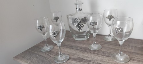 Carafe verre et étain - carafe,