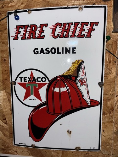 Plaque emaille 1957 texaco - 1957,