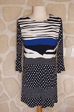 Robe blanche, noire et bleue neuve taille 2 (b)