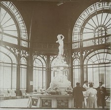 FRANCE Évian-les-Bains Source Cachat 1907 Photo Plaque Stereo Vintage §n1