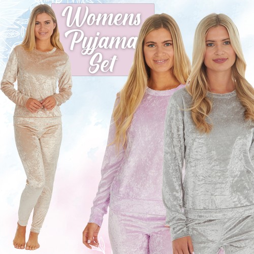 Ladies velour pyjama set - ladies,