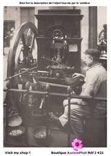 FABRIQUE DE NOUVELLE MONNAIE D'ARGENT, PARIS 1932, MACHINE AU TRAVAIL -J421