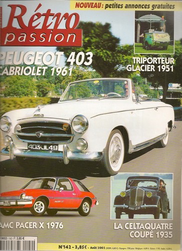 Retro passion 142 - peugeot, 403