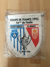 FANION 23*25 CM CHAMOIS NIORTAIS.FC Vs AS.MONACO 16° COUPE DE FRANCE 1993 NEUF !