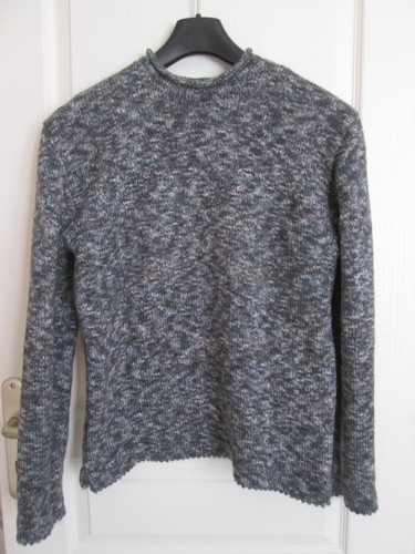 Pull bleu gris tricoté - bleu/gris, en