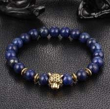 Bracelet de perles Lapis lazuli, pierre Naturelle, sur mesure pour Homme, Femme