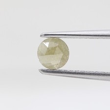 Ample Naturel Diamant 0.31tcw Jaunâtre Vert Scintillant Rond Rose Cut pour Gift