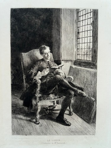 Liseur gravure eau forte - liseur,
