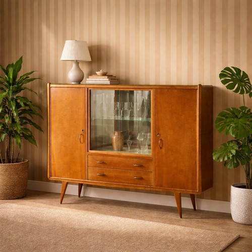 Meuble buffet vintage plaqué - buffet,