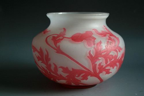 Ancien vase verre gravé - en,