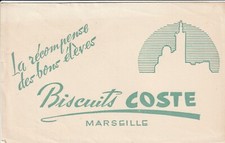 T154 BUVARD La Récompense des Bons Elèves Biscuits COSTE Marseille