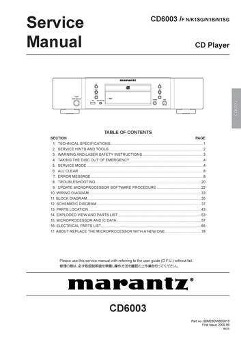 Service manuel instructions - service,