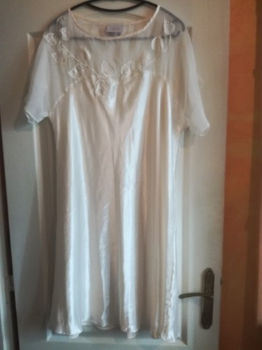 Chemise nuit satin voile - chemise,