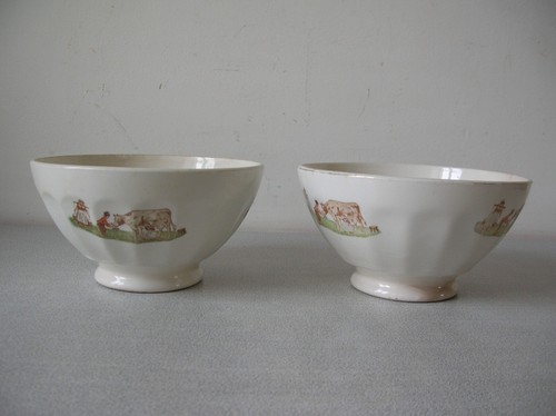 Lot anciens bol pied - de,